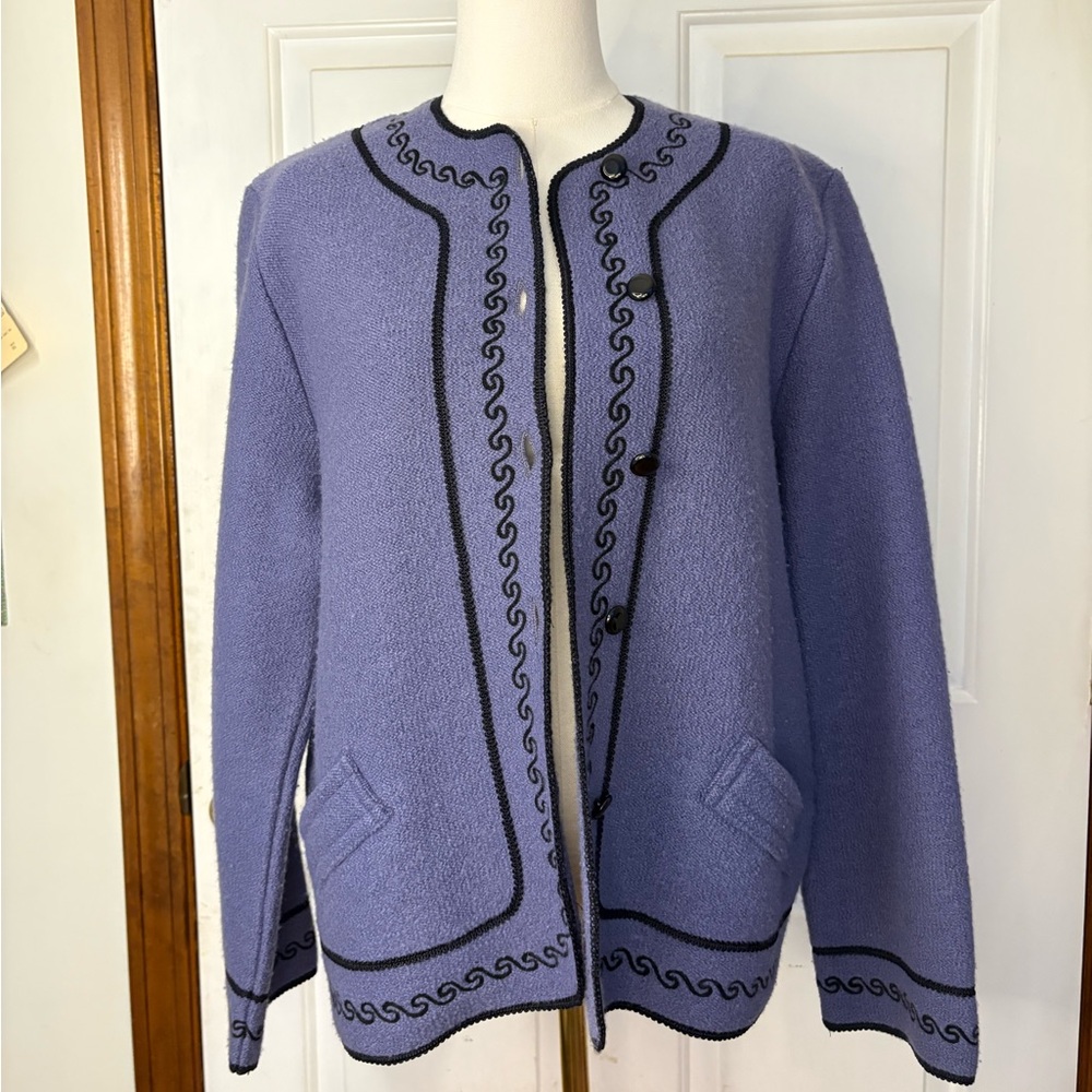 100% Wool Embroidered Cardigan